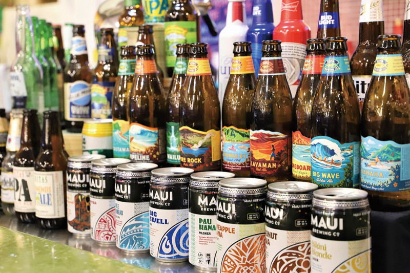 パイナップルやココナッツなどハワイの特産物のビールもあるのが特徴。